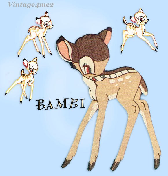 1940s Vintage Simplicity Transfer Pattern 7133 Disney Uncut Bambi Kid Bedspread