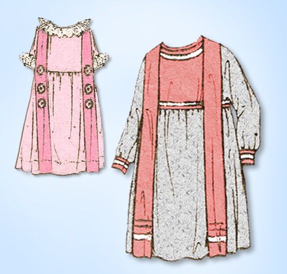 1910s Original Standard New Idea Pattern 2645 Toddler Girls Edwardian Dress Sz 4