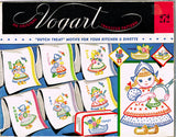 1950s VTG Vogart Embroidery Transfer 272 Little Dutch Girl DOW Tea Towels Uncut