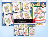 1950s VTG Vogart Embroidery Transfer 272 Little Dutch Girl DOW Tea Towels Uncut