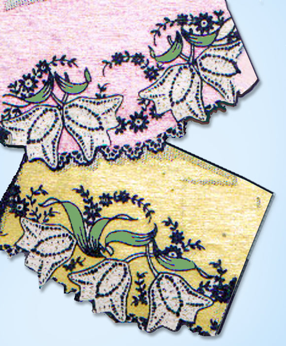 1940s Vintage Alice Brooks Embroidery Transfer 7054 Uncut Crochet Tulip Pcases