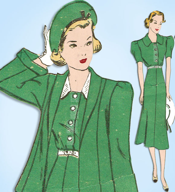 1930s Rare Vintage Advance Sewing Pattern 1784 Official 4-H Uniform Dress Sz 38B - Vintage4me2