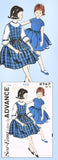 1960s Vintage Advance Sewing Pattern 2747 Uncut Little Girls Dress Size 10