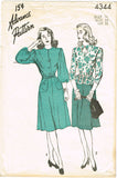 1940s Vintage Advance Sewing Pattern 4344 Misses Peplum Dress Size 11 29 Bust