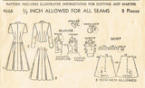 1940s Vintage Advance Sewing Pattern 4666 Misses Two Piece Dress Size 14 32 Bust - Vintage4me2