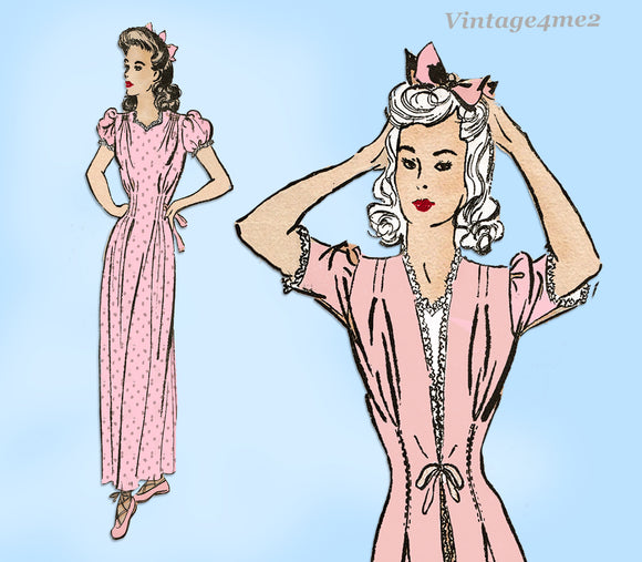 Advance 9936: 1940s Plus Size Women's Nightgown Size 42 B Vintage Sewing Pattern