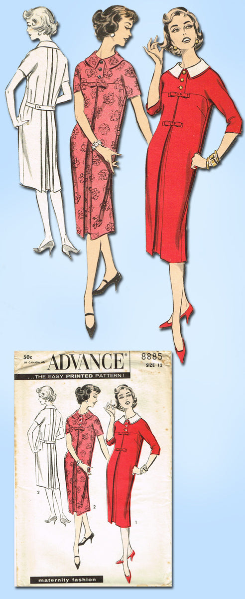 1950s Vintage Advance Sewing Pattern 8885 Uncut Misses Maternity Dress Vintage4me2 1950s Vintage Advance Sewing Pattern 8885 Uncut Misses Maternity Dress Vintage4me2