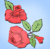 1950s Uncut Aunt Martha's Embroidery Transfer 3213 Pretty Rose Pillowcases ORIG