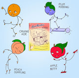 1960s Vintage Aunt Martha's Embroidery Transfer 3498 Uncut Punny Anthro Fruit  - Vintage4me2