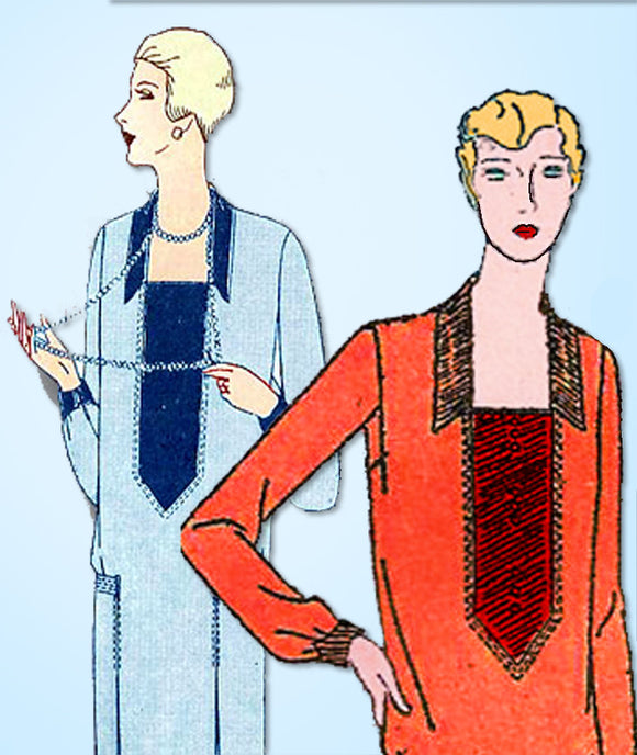 1920s Vintage Butterick Sewing Pattern 1551 Uncut Plus Size Flapper Dress Sz 42B