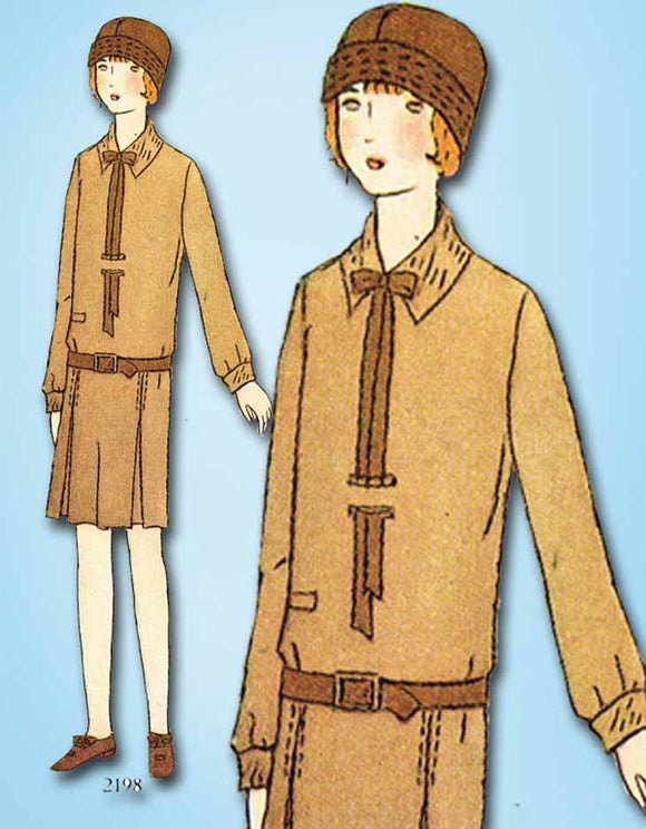 1920s Vintage Butterick Sewing Pattern 2198 Uncut Girls Flapper Dress Size 14 - Vintage4me2