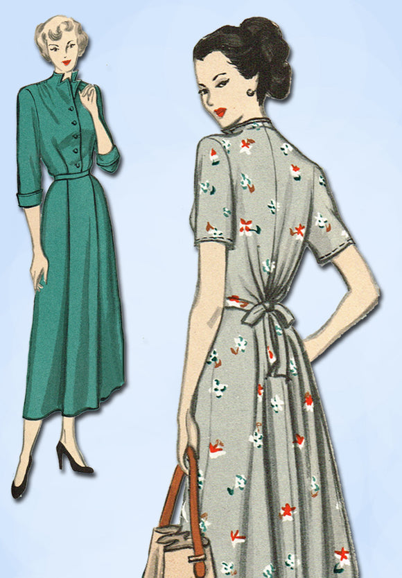 1940s Vintage Butterick Sewing Pattern 4667 Easy Misses Maternity Dress Size 32B - Vintage4me2