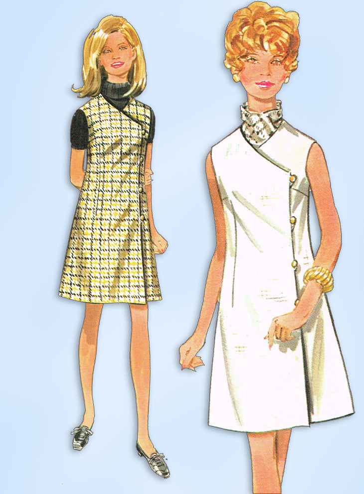 1960s Vintage Butterick Sewing Pattern 5000 Easy A Line Wrap Dress 34B –  Vintage4me2