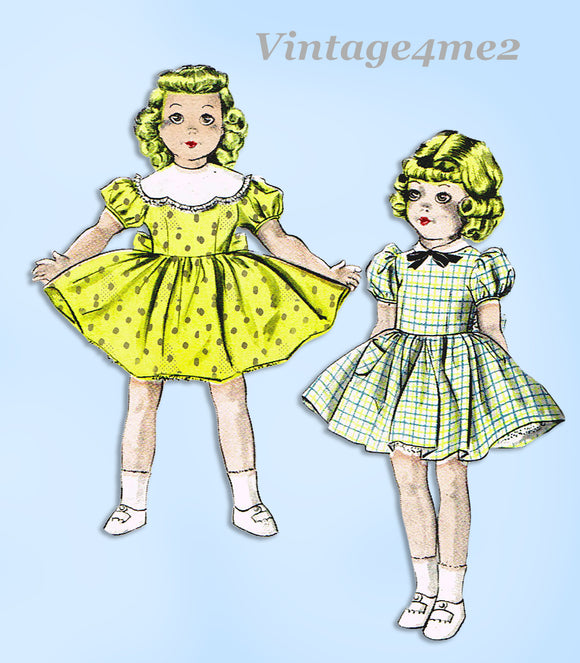1950s Vintage Butterick Sewing Pattern 6350 21 inch Darling Doll Clothes