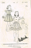 1940s Vintage Butterick Sewing Pattern 6480 Little Girls Ruffled Party Dress Sz7 - Vintage4me2