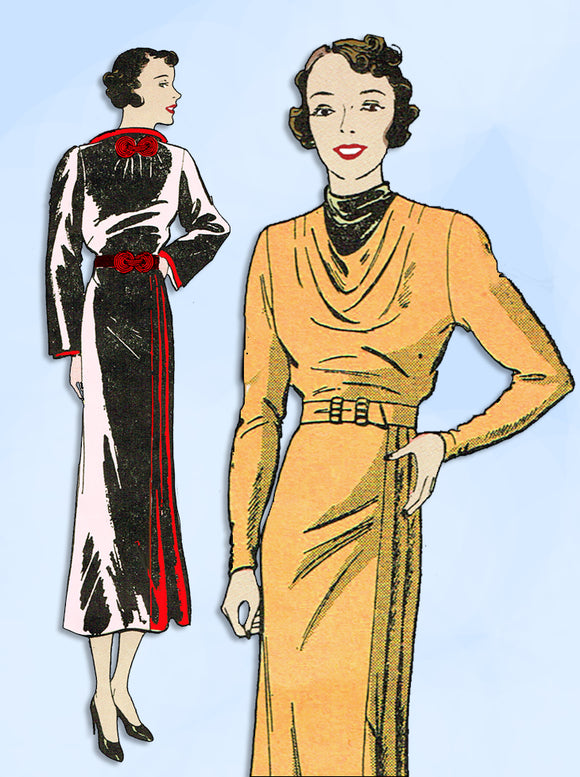 1930s Original Vintage Butterick Pattern 6526 Uncut Misses Dress Size 30 Bust