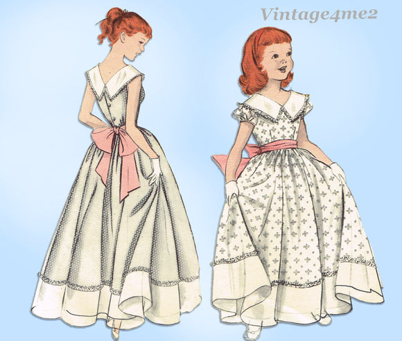 1950s Vintage Butterick Sewing Pattern 7333 Sweet Toddler Girls Gown Size 4