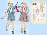 Butterick 8075: 1930s Cute Toddler Twins Suit Size 5 Vintage Sewing Pattern