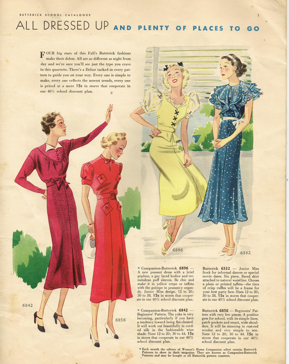 1930s Butterick School College Pattern Catalog 1936 Digital