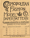 1899 Rare ORIG Victorian Shirt Waist Uncut Cosmpolitan Sewing Pattern 1550 34B - Vintage4me2