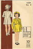 Du Barry 1433: 1930s Toddler Girls Princess Coat Vintage Sewing Pattern