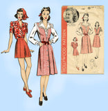 1940s Vintage Hollywood Starlet Sewing Pattern 1107 Misses Shorts and Blouse 34B