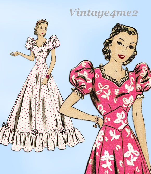 Hollywood Starlet 1782: 1930s Movie Star Gown Sz 34 B Vintage Sewing Pattern
