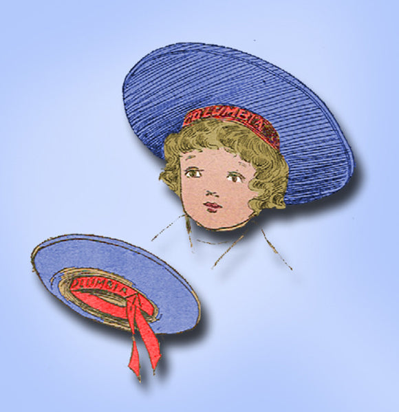 1910s Vintage Ladies Home Journal Sewing Pattern 2498 Toddler Girls Sailor Hat - Vintage4me2