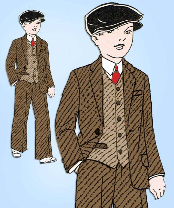 Ladies Home Journal 4826: 1920s Boys Dapper 3 PC Suit Sz8 Vintage Sewing Pattern - Vintage4me2