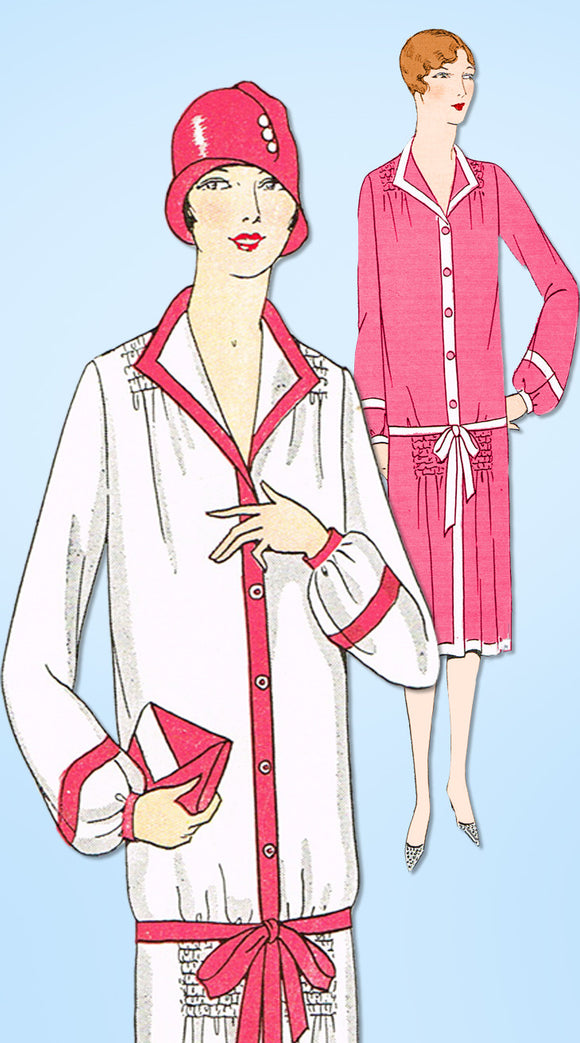 1920s Vintage Ladies Home Journal Sewing Pattern 5018 Uncut Flapper Dress Sz 34B - Vintage4me2