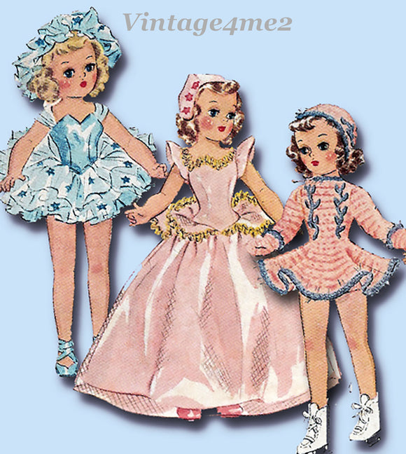 1950s Original Vintage McCall Pattern 1564 Uncut 14in Mary Hoyer Doll Clothes