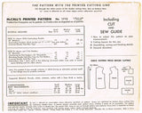1950s Vintage McCalls Sewing Pattern 1713 Misses Tic Tac Toe Apron Sz Med