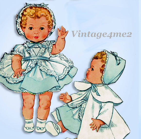 1950s Vintage McCalls Sewing Pattern 2349 Betsy Wetsy 23-25 in Baby Doll Clothes