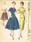 1950s Vintage McCalls Sewing Pattern 3182 Uncut Misses Two Piece Dress Sz 12 30B