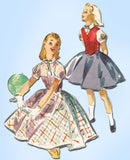 1950s Vintage McCalls Sewing Pattern 3382 Little Girls Skirt Blouse Weskit Sz 10