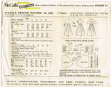 1950s Vintage McCalls Sewing Pattern 3386 Misses Dress w Roll Up Sleeves Sz 32 B