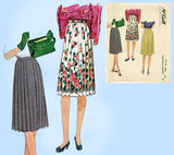 1940s Vintage McCall Sewing Pattern 346 Uncut Misses WWII Pleated Skirt Sz 26 W