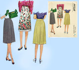 1940s Vintage McCall Sewing Pattern 346 Uncut Misses WWII Pleated Skirt Sz 26 W