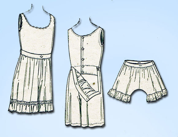 1910s Vintage McCall Sewing Pattern 4420 FF Toddler Girls Underwaist & Drawers 4 - Vintage4me2