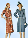 1940s Vintage McCall Sewing Pattern 5515 WWII Misses Shirtwaist Dress Sz 12 30B - Vintage4me2