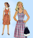 McCall 6483: 1940s WWII Little Girls Jumper Dress Sz 10 Vintage Sewing Pattern