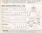 1940s Vintage McCall Sewing Pattern 6520 Uncut Misses Blouse w Bow Neckline 30B - Vintage4me2