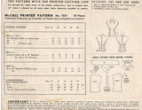 1940s Vintage McCall Sewing Pattern 7231 Easy Misses Blouse Size 16 34 Bust