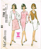 1960s Vintage McCalls Sewing Pattern 7704 Misses Dress and Jacket Size 10 31B
