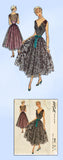 1950s Vintage McCalls Sewing Pattern 8041 Uncut Misses Dance Dress & Slip Sz 30B