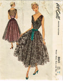 1950s Vintage McCalls Sewing Pattern 8041 Uncut Misses Dance Dress & Slip Sz 30B