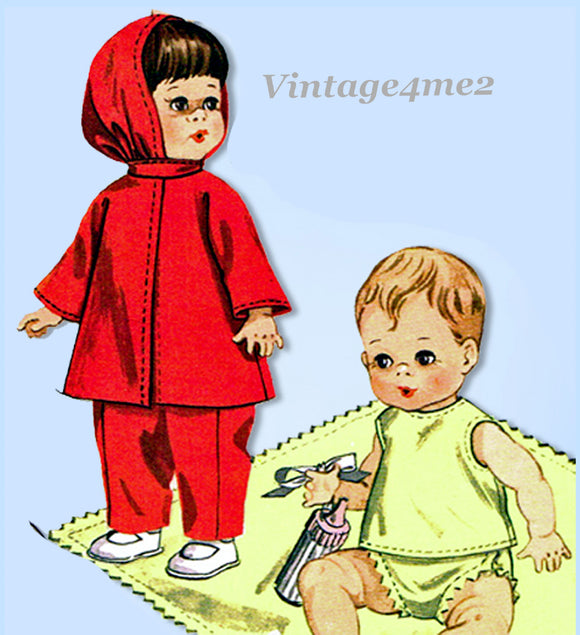 1960s Original Vintage McCalls Pattern 8295 7-8in Ginny Baby Doll Clothes Sz SM