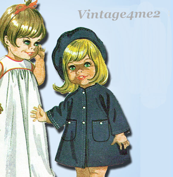 1960s Vintage McCalls Sewing Pattern 9449 19 to 22 Goody Two Shoes Doll Clothes