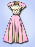 1940s Vintage Marian Martin Sewing Pattern 9179 Misses Scalloped Dress Sz 18 36B - Vintage4me2