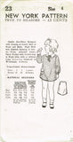 1930s Vintage New York Sewing Pattern 23 Darlin Uncut Easy Toddler Romper